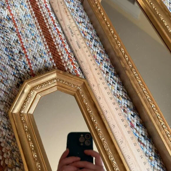 Pair of Vintage Home Interiors Hollywood Regency Ornate Gold Wall Mirrors